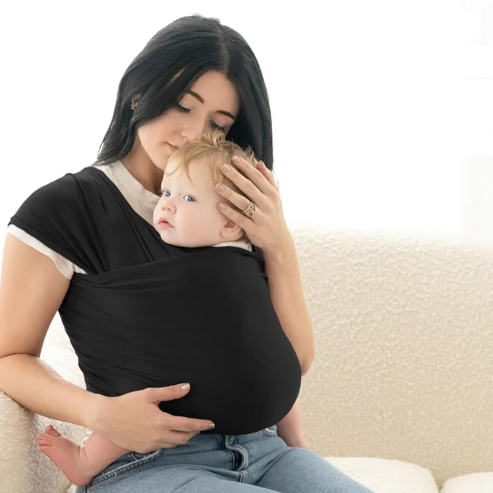 Porte-bébé en tissu léger mains libres noir