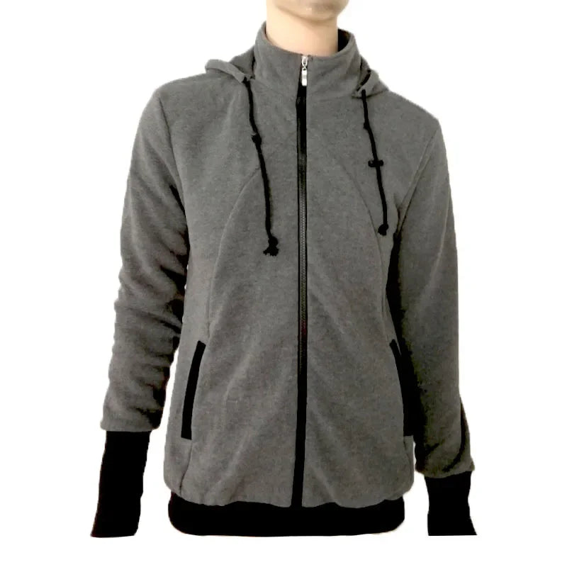 Sweat porte-bébé homme à capuche veste kangourou