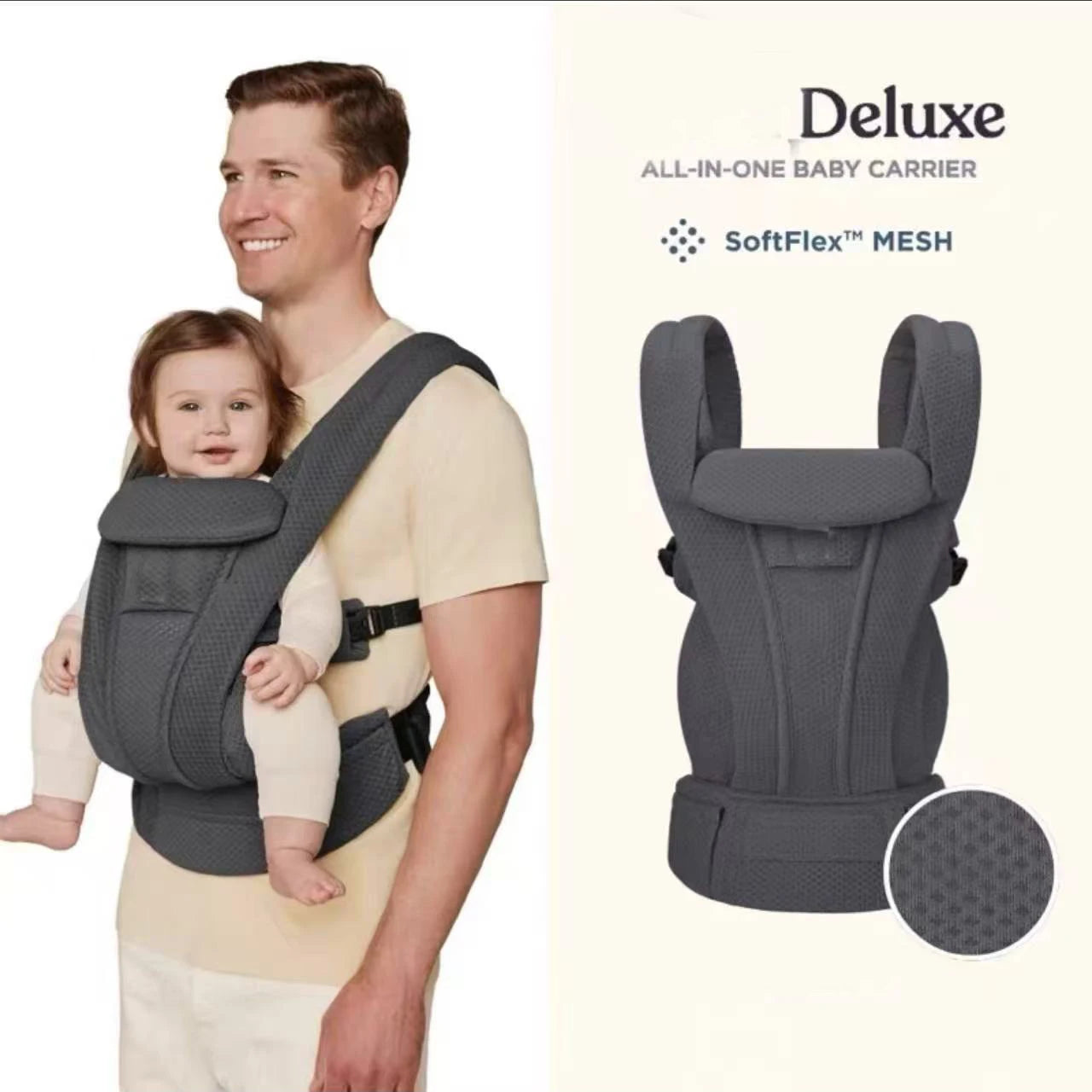 Porte-bébé léger d'été évolutif multiposition