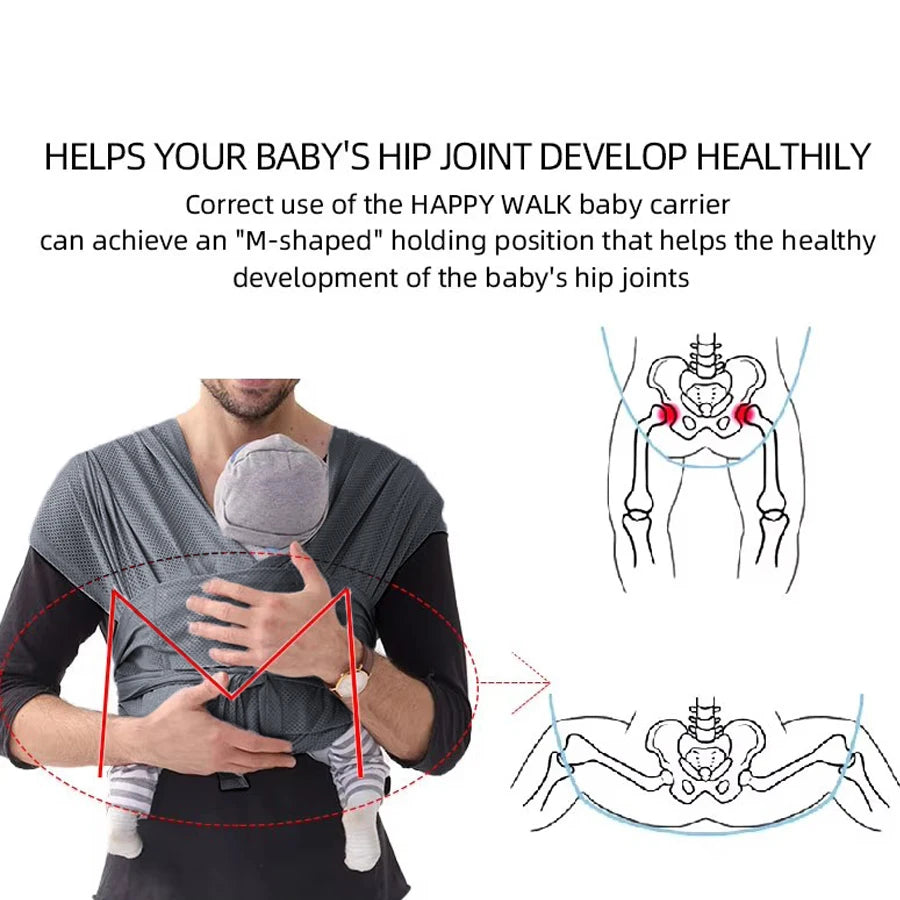 Porte-bébé pour maman en coton et mesh