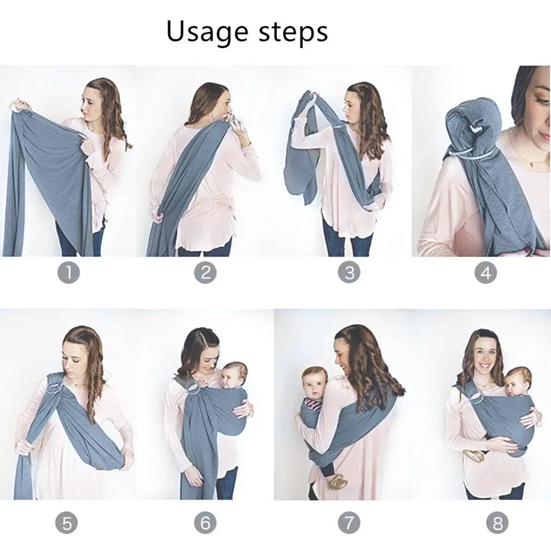 Porte-bébé de face à anneaux en mesh aéré