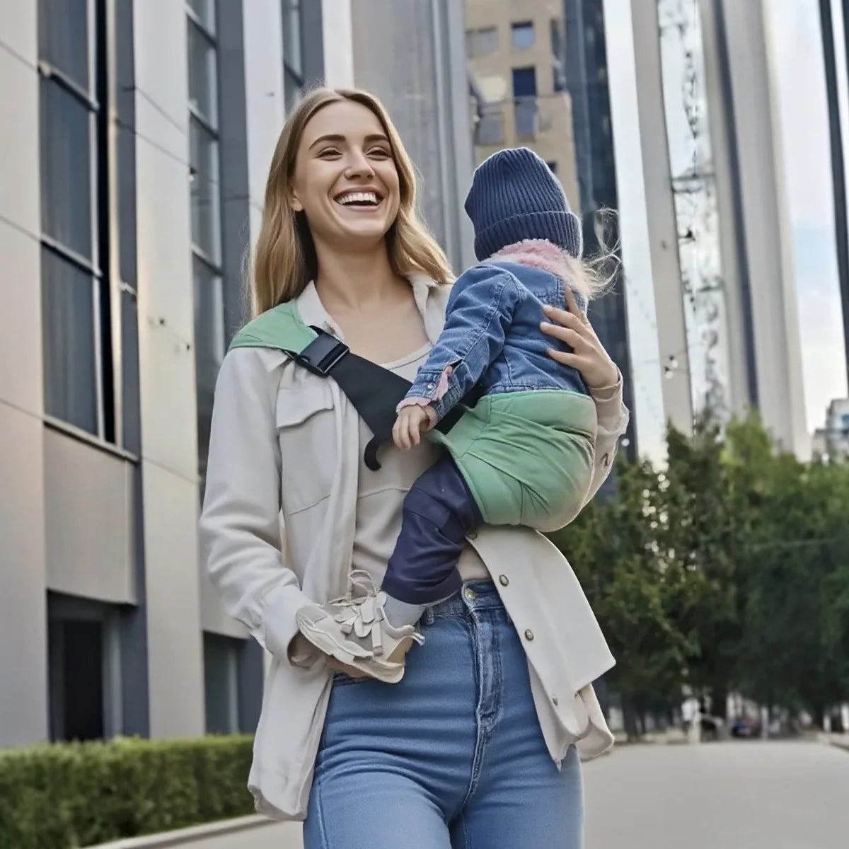 Porte-bébé avec siège toutes saisons réglable