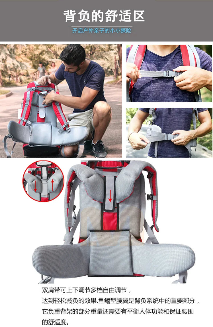 Porte-bébé de randonnée à armature dorsale