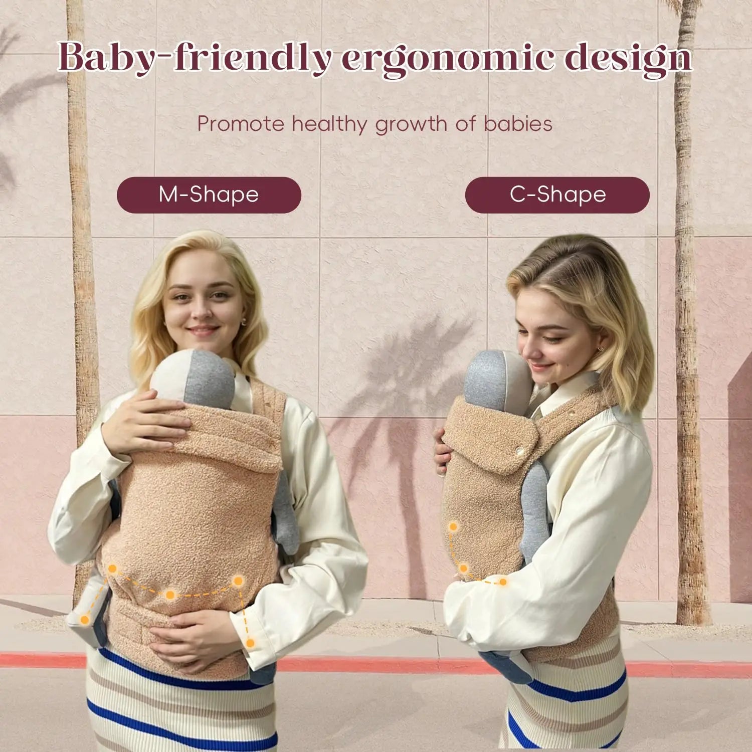 Porte-bébé ventral et dorsal kaki 0-36 mois