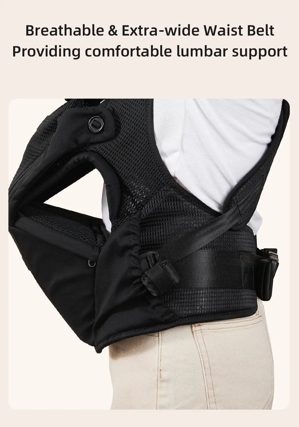 Porte-bébé sécurisé 4-24 mois en mesh aéré