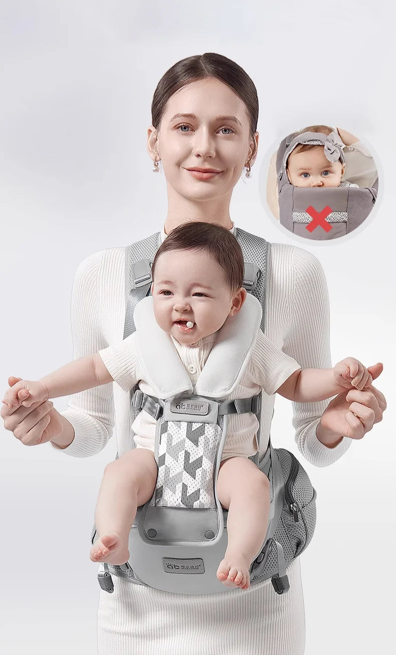 Porte-bébé 0-6 mois ergonomique multiposition
