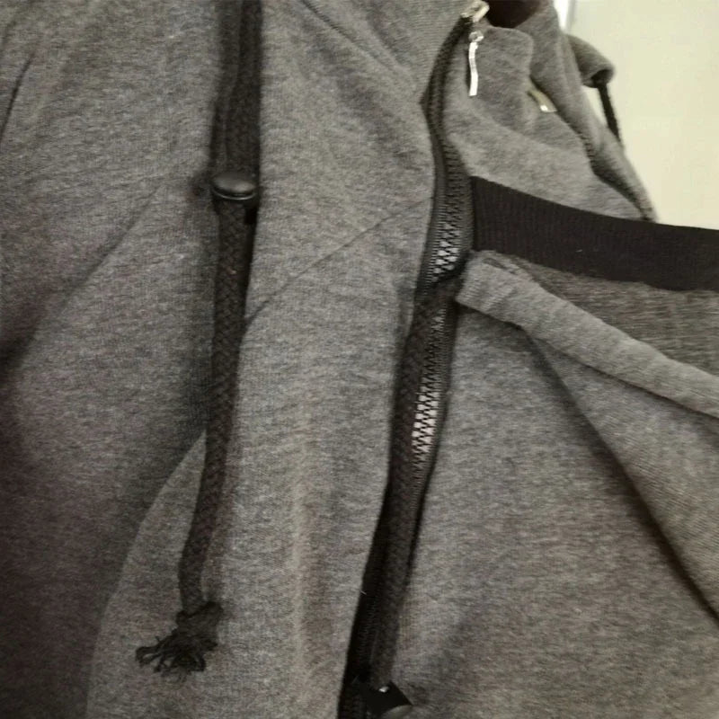 Sweat porte-bébé homme à capuche veste kangourou