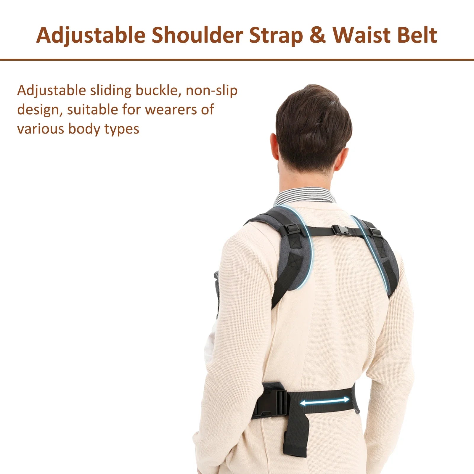 Porte-bébé pliable jusqu'à 20 kg soutien lombaire