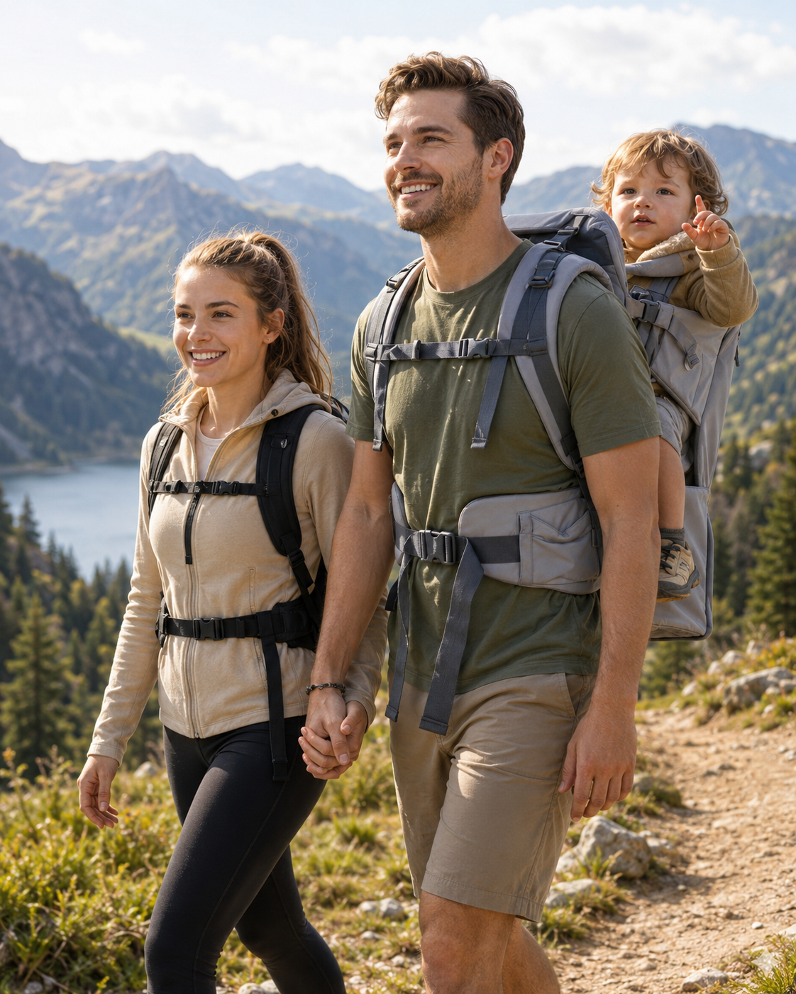 Sac à dos porte-bébé de randonnée léger en mesh aéré
