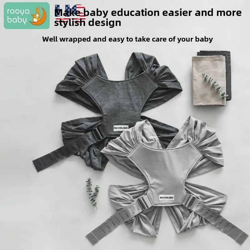 Porte-bébé à assise pliable forme X porté en ventral