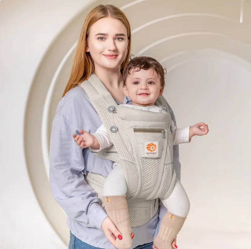 Porte-bébé à siège de hanche ergonomique porté en ventral