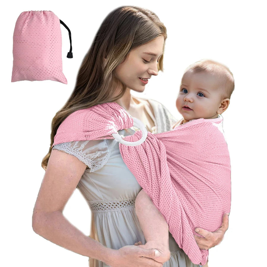 Porte-bébé de face à anneaux en mesh aéré