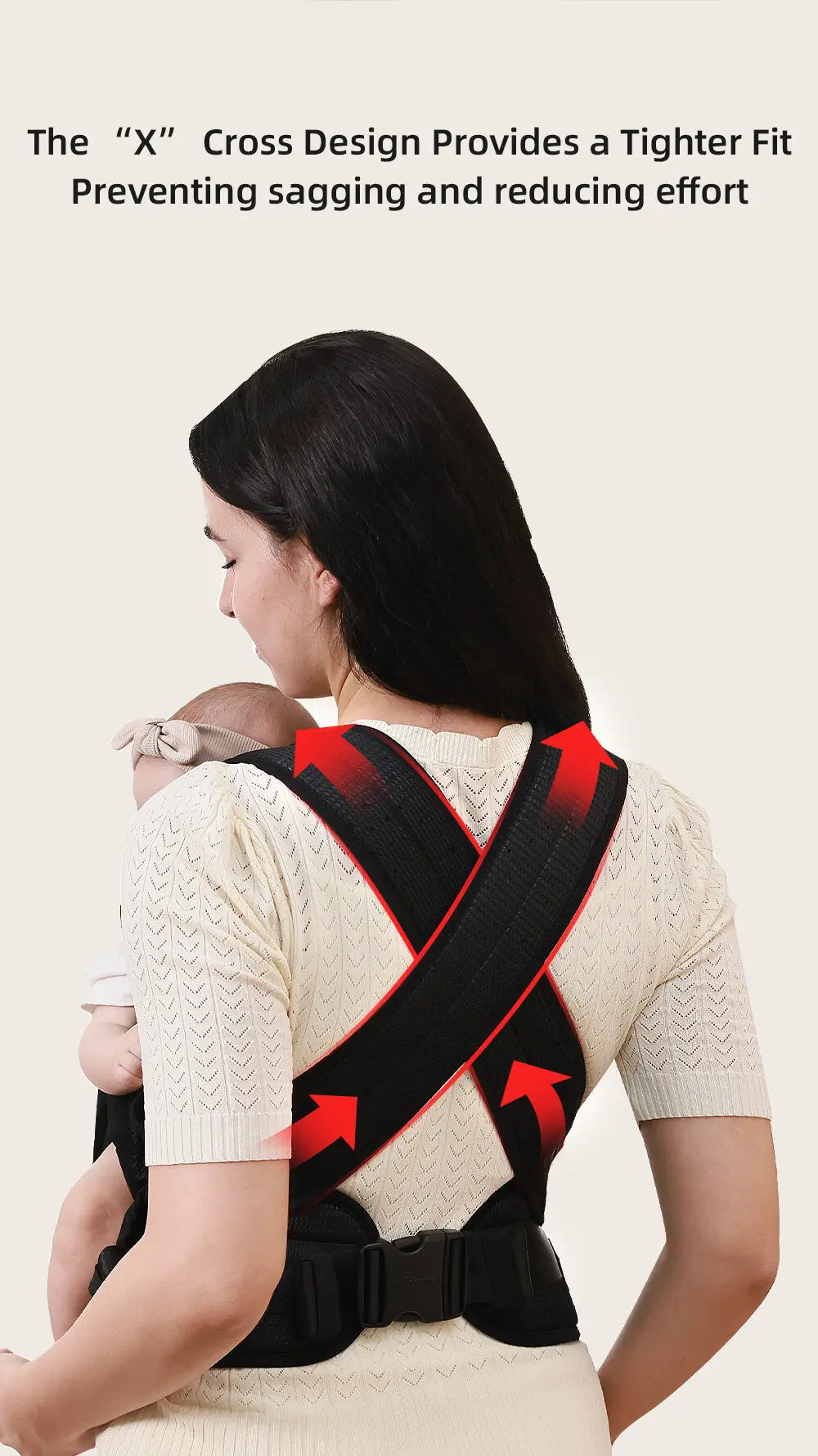 Porte-bébé sécurisé 4-24 mois en mesh aéré