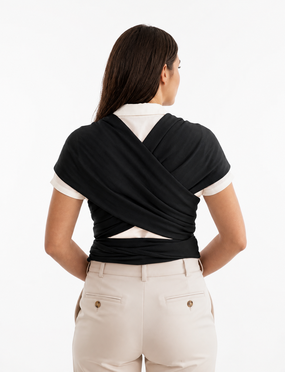 Porte-bébé en tissu léger mains libres noir