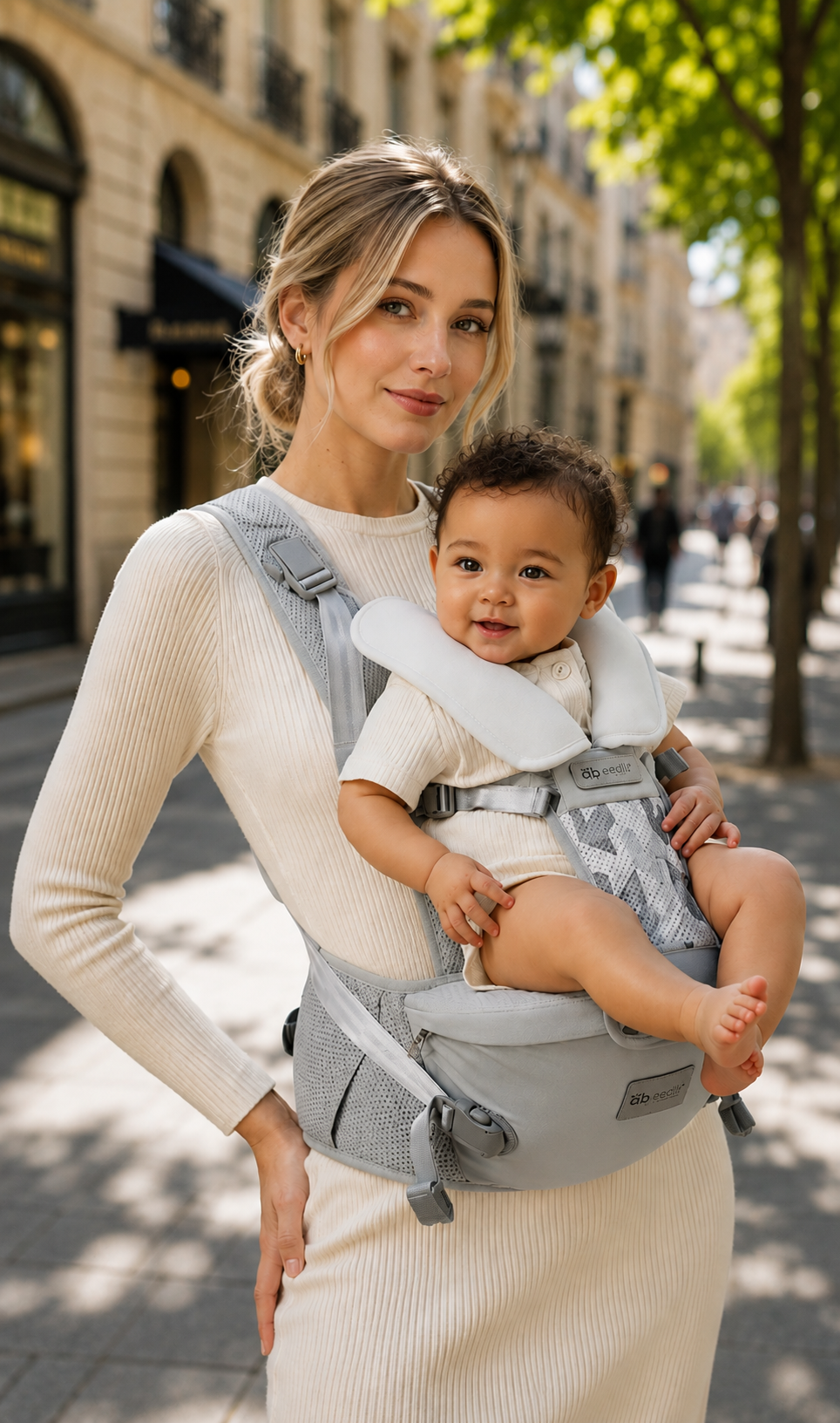Porte-bébé 0-6 mois ergonomique multiposition