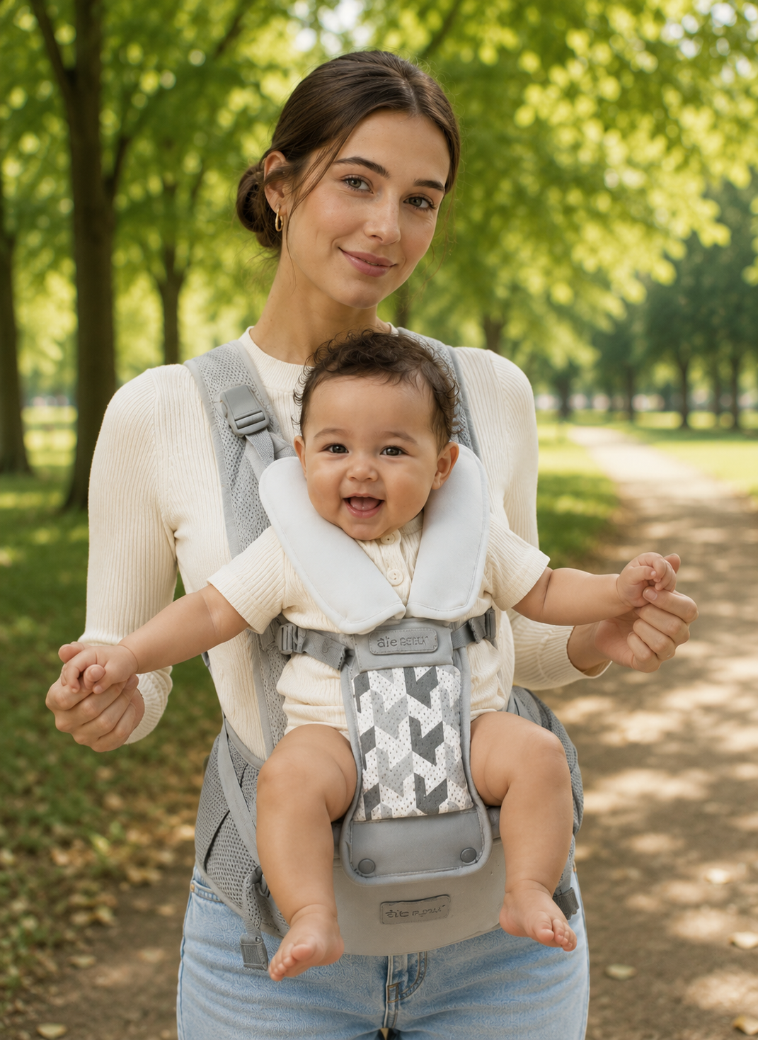 Porte-bébé 0-6 mois ergonomique multiposition