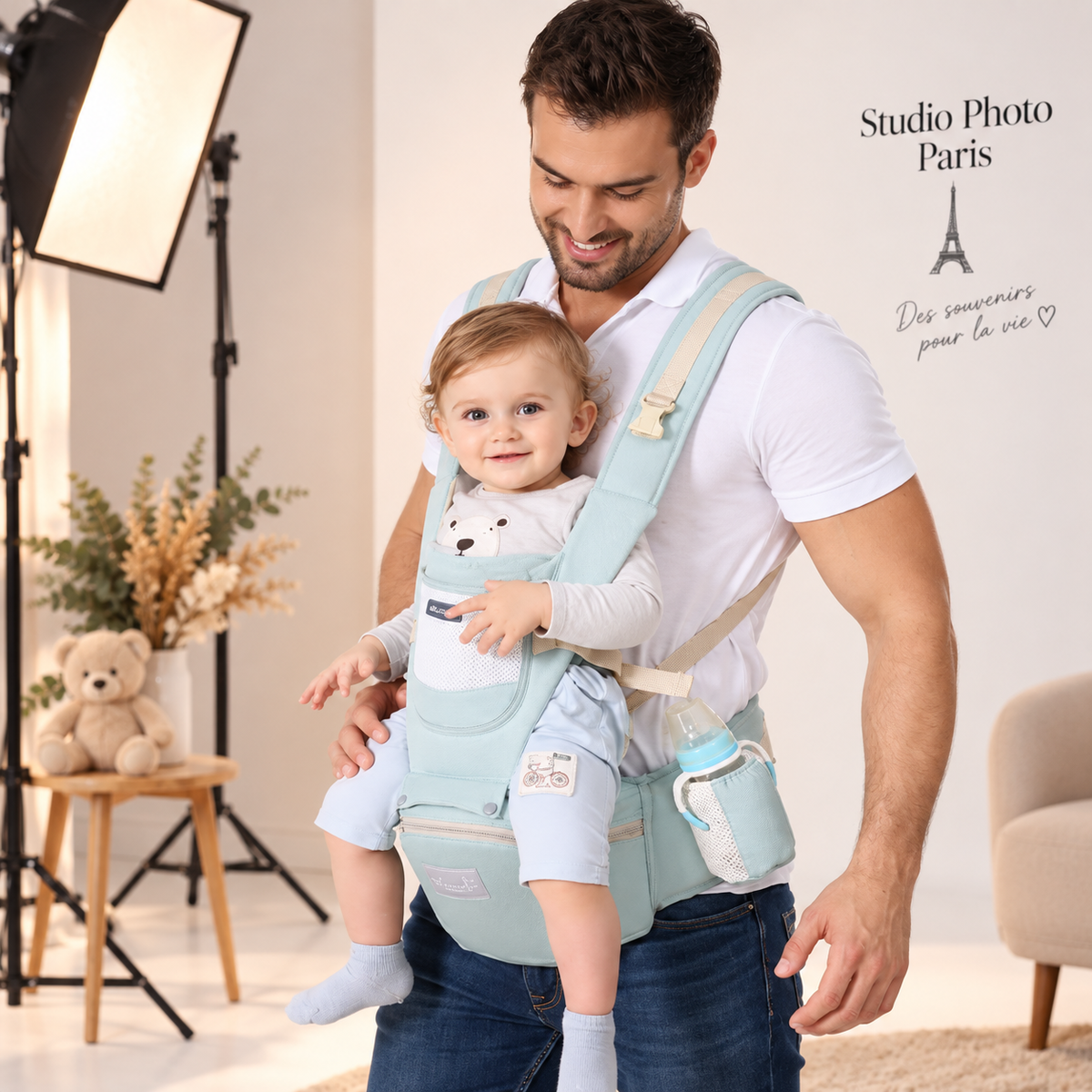 Porte-bébé ceinture tabouret multifonction