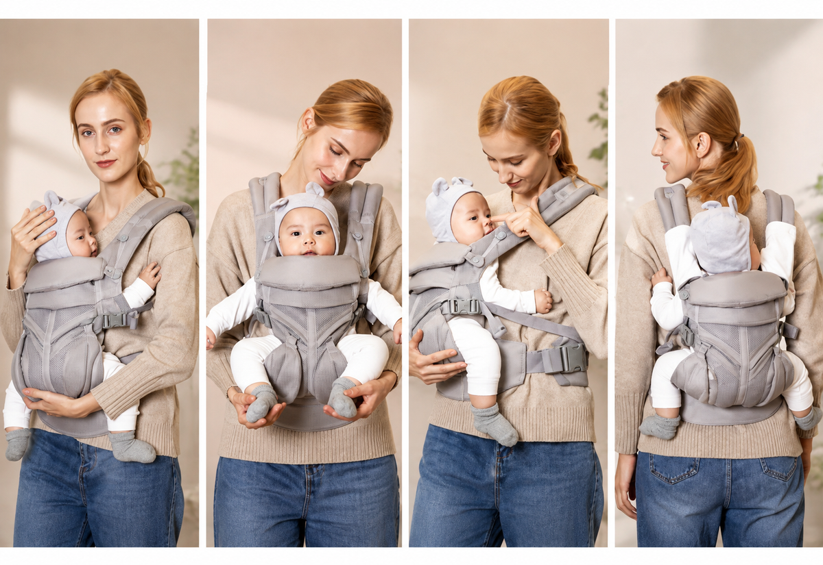 Porte-bébé omni 360 en coton respirant évolutif